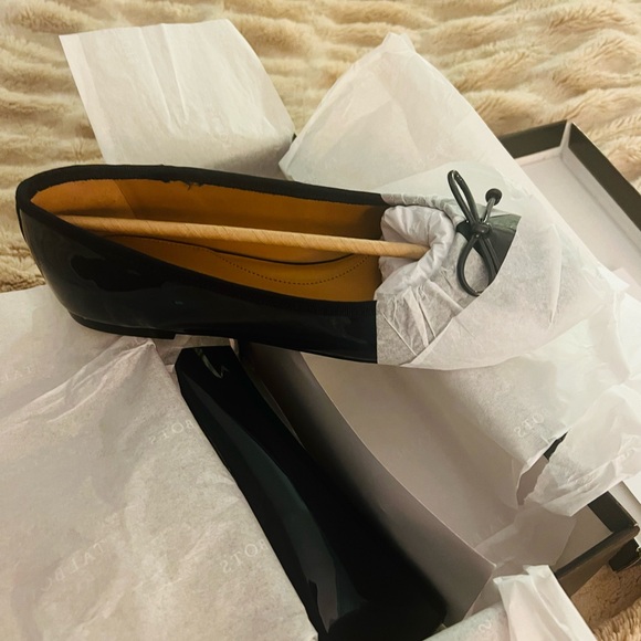 Talbots Blair Patent Leather Bow Ballet Flats - Indigo Blue - Size 8M - Picture 3 of 8